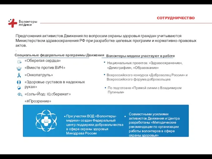 СОТРУДНИЧЕСТВО Предложения активистов Движения по вопросам охраны здоровья граждан учитываются Министерством здравоохранения