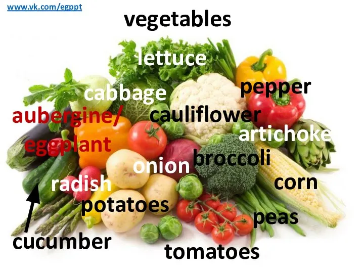 vegetables lettuce cabbage cauliflower pepper artichoke corn broccoli peas tomatoes potatoes onion