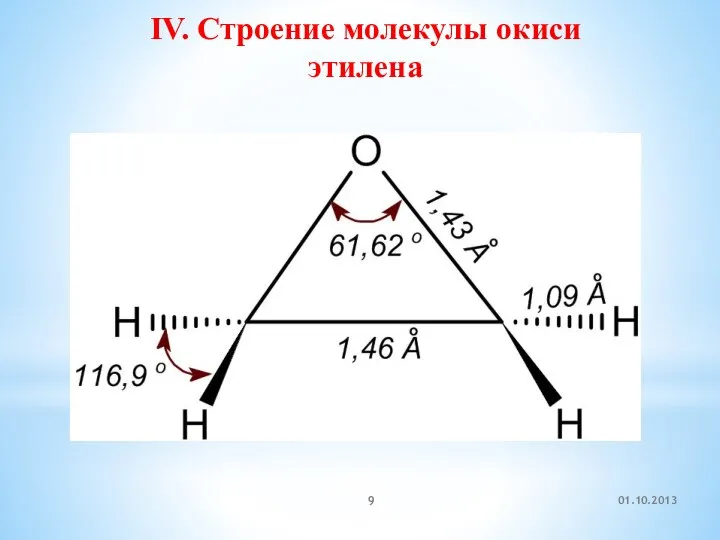 01.10.2013 IV. Строение молекулы окиси этилена