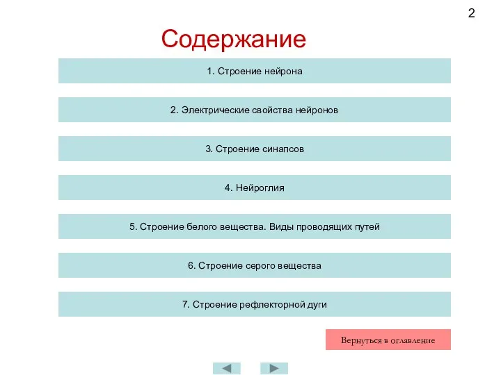 Содержание 1. Строение нейрона 2. Электрические свойства нейронов 3. Строение синапсов 4.