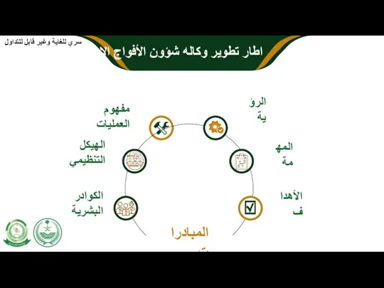 المبادرات الأهداف الرؤية الكوادر البشرية الهيكل التنظيمي مفهوم العمليات سري للغاية وغير