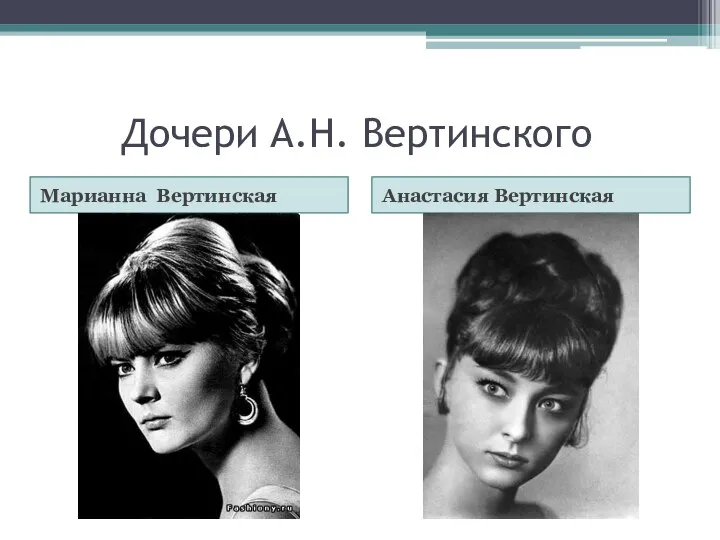 Дочери А.Н. Вертинского Марианна Вертинская Анастасия Вертинская