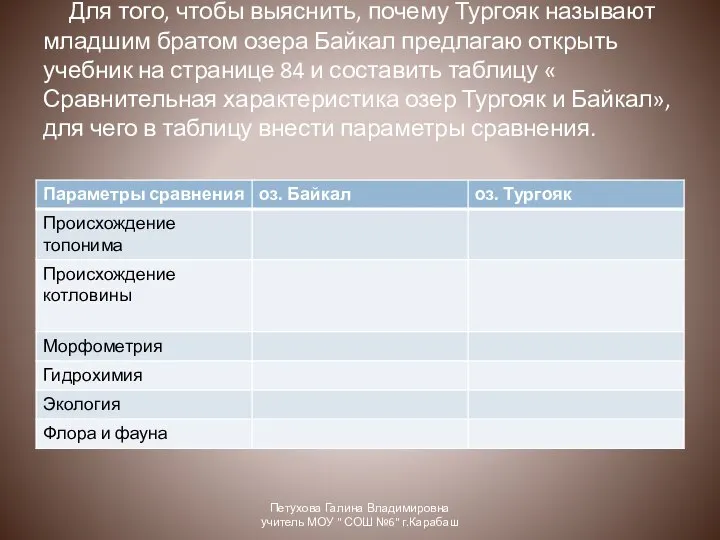 Для того, чтобы выяснить, почему Тургояк называют младшим братом озера Байкал предлагаю