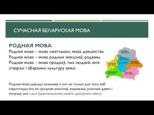 РОДНАЯ МОВА Родная мова – мова «матчына», мова дзяцінства. Родная мова –