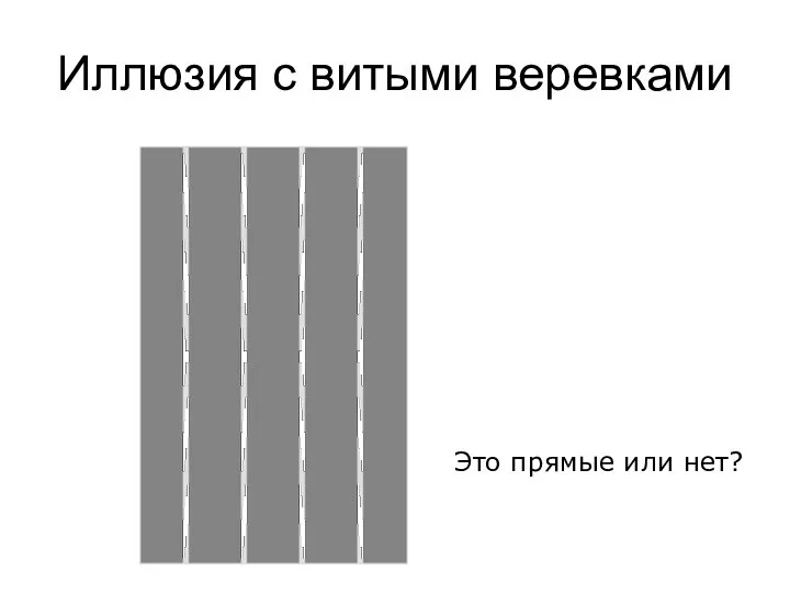 Иллюзия с витыми веревками Это прямые или нет?