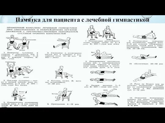 Памятка для пациента с лечебной гимнастикой