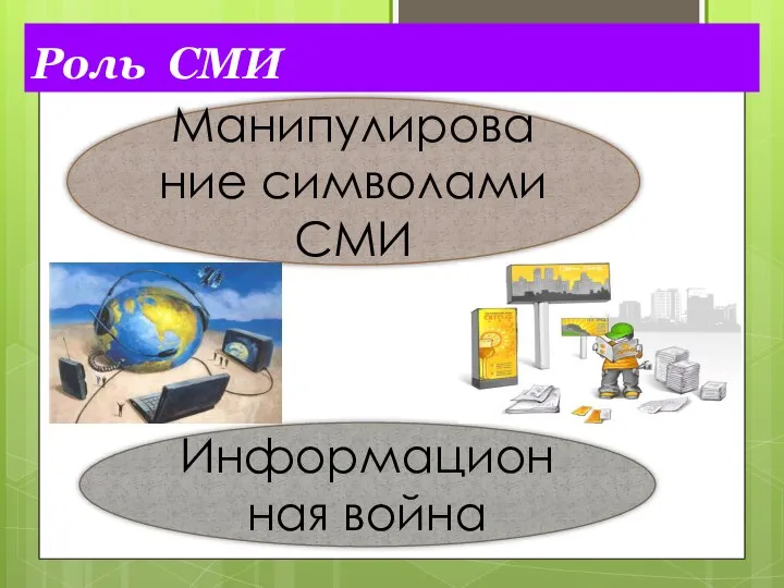 Роль СМИ Манипулирование символами СМИ Информационная война