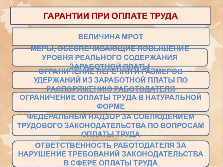 ГАРАНТИИ ПРИ ОПЛАТЕ ТРУДА ВЕЛИЧИНА МРОТ МЕРЫ, ОБЕСПЕЧИВАЮЩИЕ ПОВЫШЕНИЕ УРОВНЯ РЕАЛЬНОГО СОДЕРЖАНИЯ