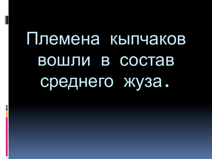 Племена кыпчаков вошли в состав среднего жуза.