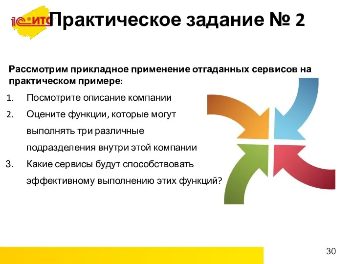 Практическое задание № 2 Рассмотрим прикладное применение отгаданных сервисов на практическом примере: