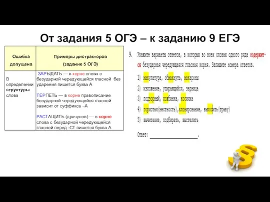 От задания 5 ОГЭ – к заданию 9 ЕГЭ