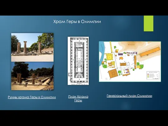 Руины храма Геры в Олимпии План Храма Геры Генеральный план Олимпии Храм Геры в Олимпии