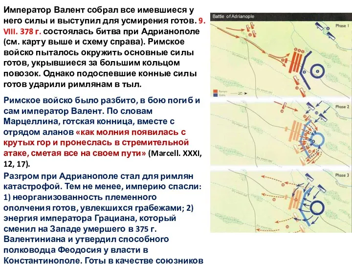 Император Валент собрал все имевшиеся у него силы и выступил для усмирения