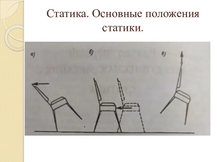 Статика. Основные положения статики.