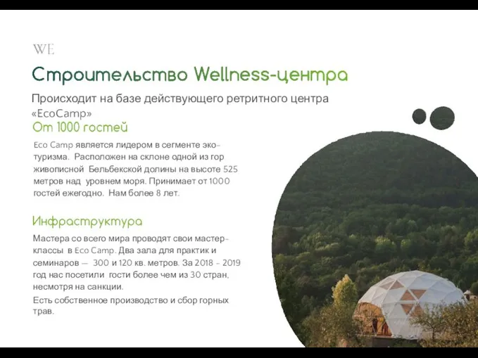 Eco Camp является лидером в сегменте эко-туризма. Расположен на склоне одной из