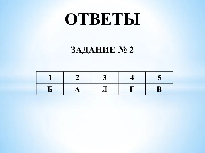 ОТВЕТЫ ЗАДАНИЕ № 2