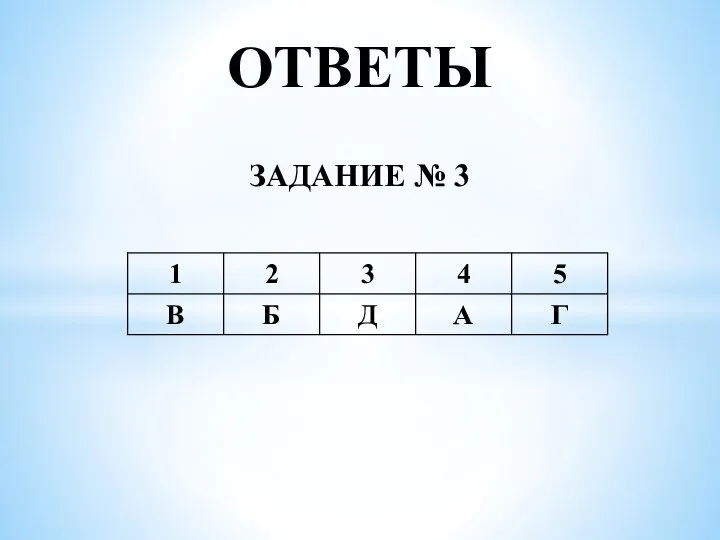 ОТВЕТЫ ЗАДАНИЕ № 3