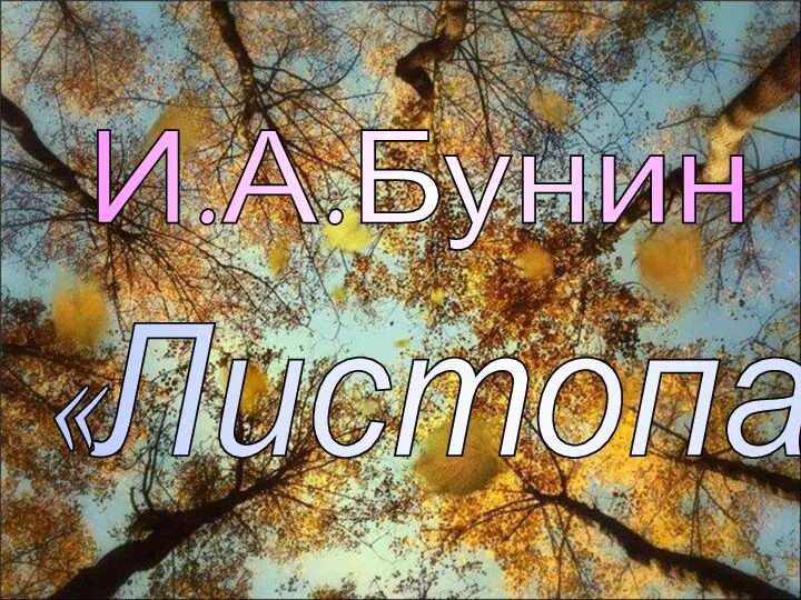 И.А.Бунин «Листопад»