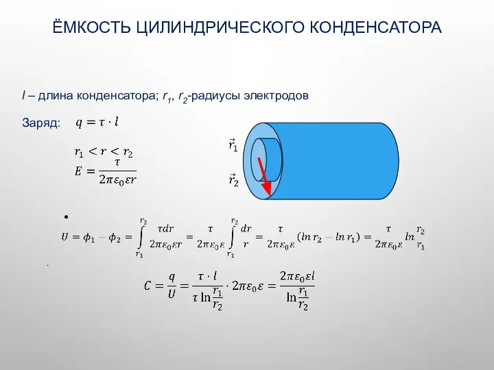 ЁМКОСТЬ ЦИЛИНДРИЧЕСКОГО КОНДЕНСАТОРА l .