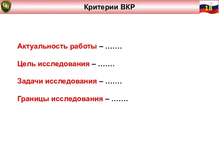 Актуальность работы – ……. Цель исследования – ……. Задачи исследования – ……. Границы исследования – …….