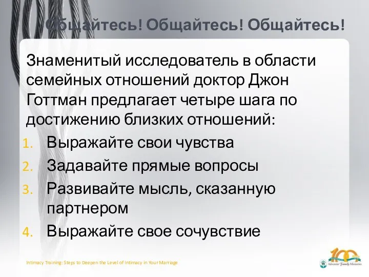 Общайтесь! Общайтесь! Общайтесь! Знаменитый исследователь в области семейных отношений доктор Джон Готтман