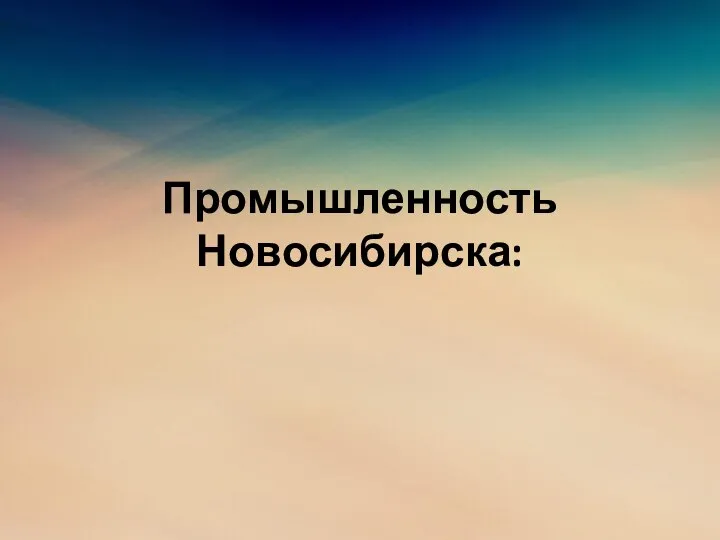 Промышленность Новосибирска: