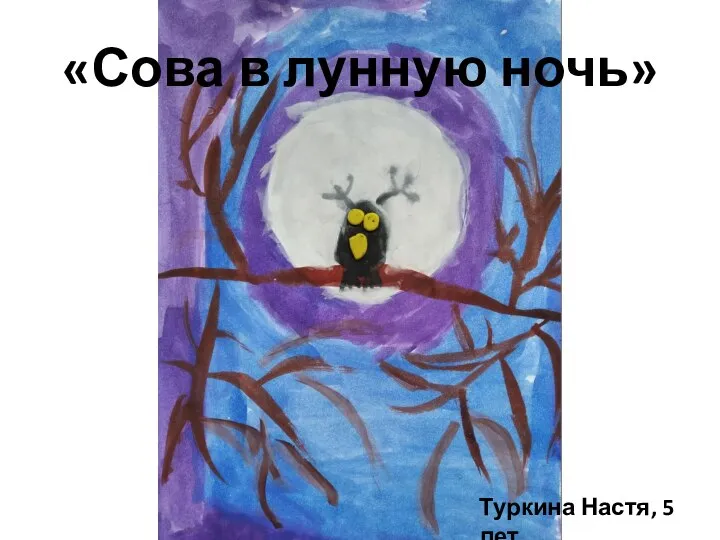 «Сова в лунную ночь» Туркина Настя, 5 лет