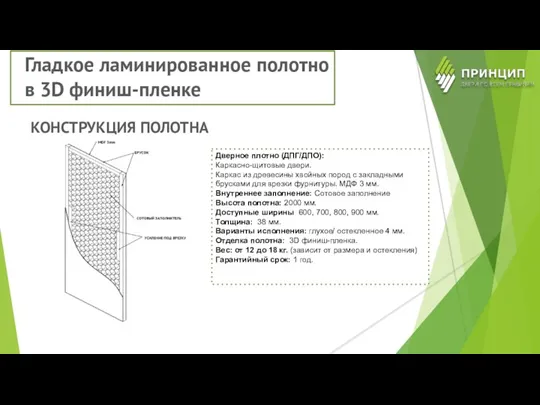 Дверное плотно (ДПГ/ДПО): Каркасно-щитовые двери. Каркас из древесины хвойных пород с закладными