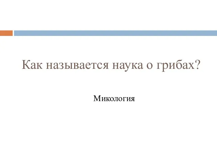 Как называется наука о грибах? Микология