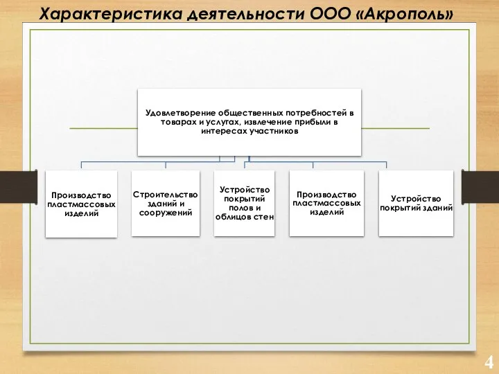 Характеристика деятельности ООО «Акрополь»