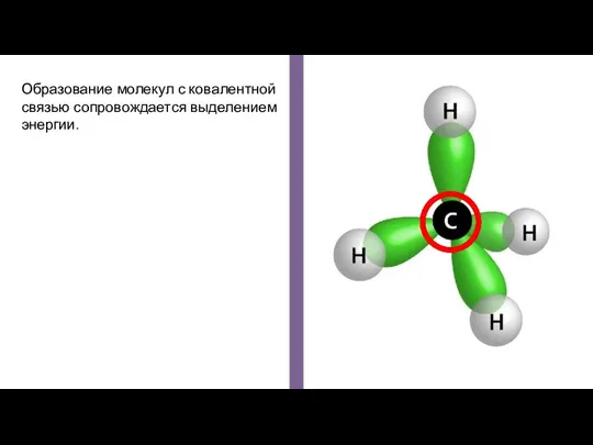 Образование молекул с ковалентной связью сопровождается выделением энергии.