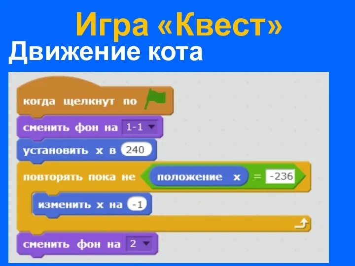 Игра «Квест» Движение кота