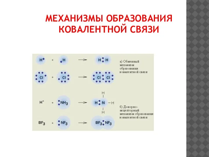 МЕХАНИЗМЫ ОБРАЗОВАНИЯ КОВАЛЕНТНОЙ СВЯЗИ