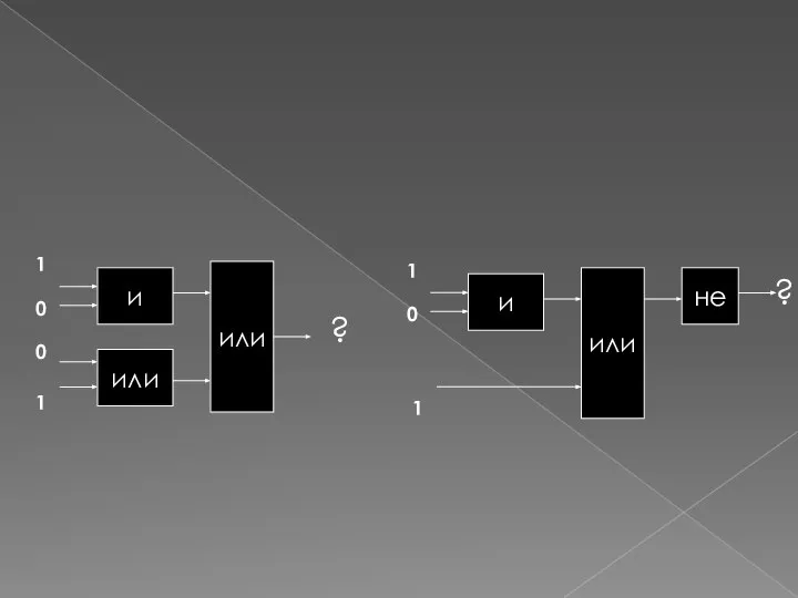 и или или 1 1 0 0 и или 1 0 1 не ? ?