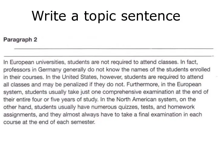 Write a topic sentence