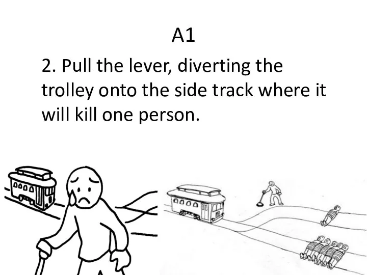 A1 2. Pull the lever, diverting the trolley onto the side track