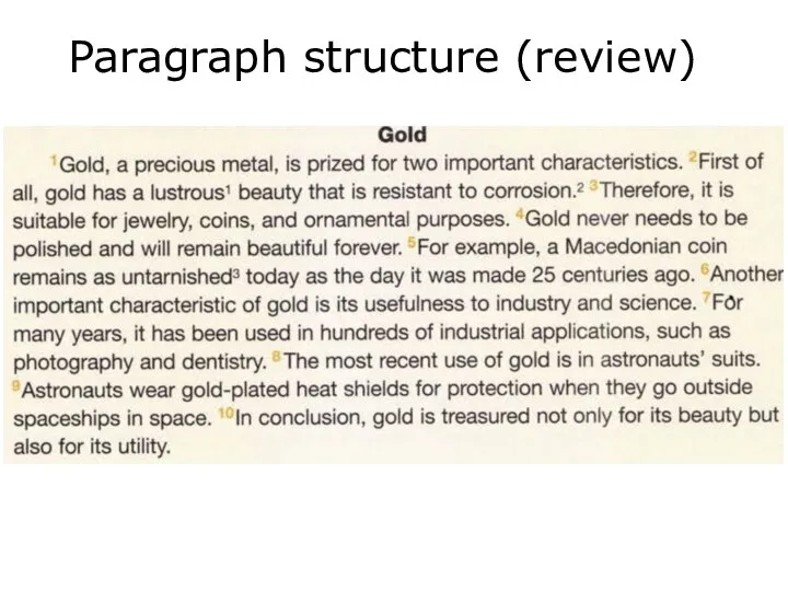 Paragraph structure (review)