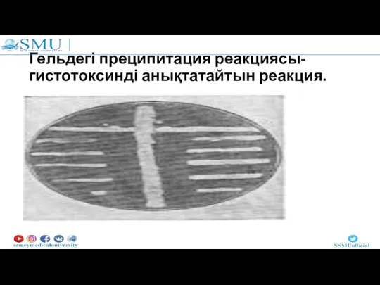 Гельдегі преципитация реакциясы- гистотоксинді анықтатайтын реакция.