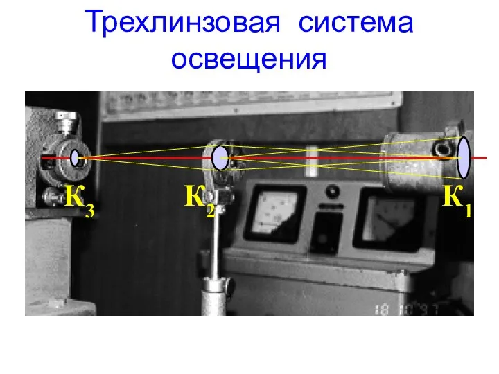 Трехлинзовая система освещения К1 К2 К3