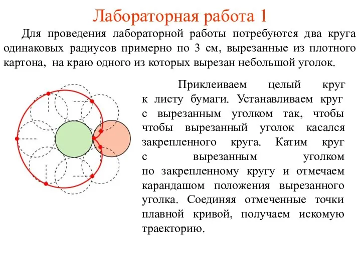 Лабораторная работа 1 Для проведения лабораторной работы потребуются два круга одинаковых радиусов