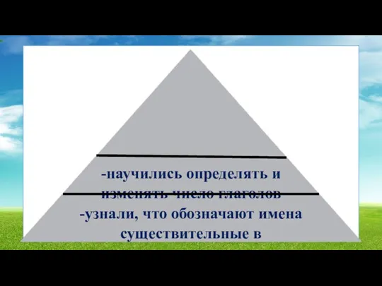 -научились определять и изменять число глаголов -узнали, что обозначают имена существительные в единственном и множественном числе