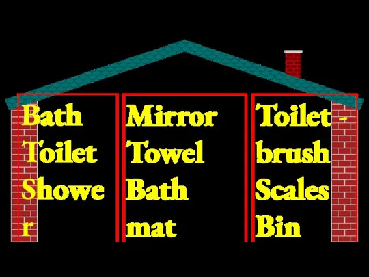 Bath Toilet Shower Sink Mirror Towel Bath mat Tap Toilet - brush Scales Bin