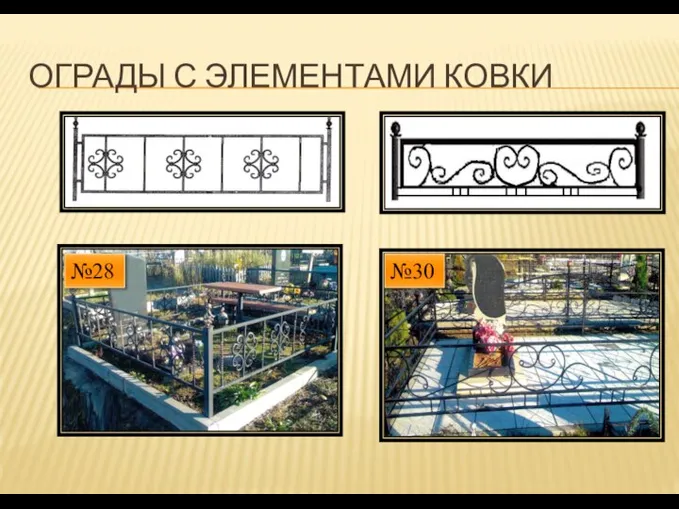 ОГРАДЫ С ЭЛЕМЕНТАМИ КОВКИ №28 №30