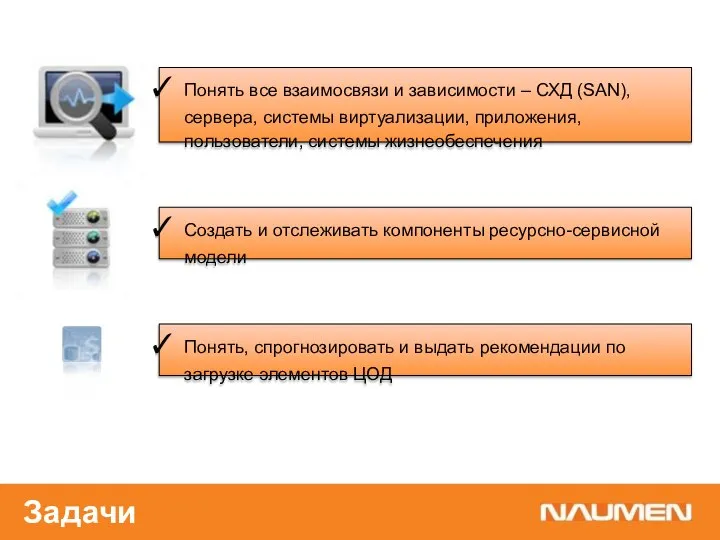 Понять все взаимосвязи и зависимости – СХД (SAN), сервера, системы виртуализации, приложения,