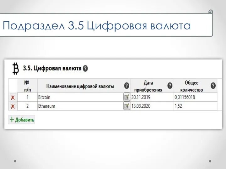 Подраздел 3.5 Цифровая валюта