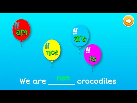 We are ______ crocodiles not