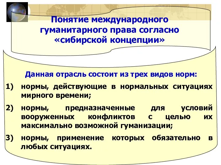 Данная отрасль состоит из трех видов норм: нормы, действующие в нормальных ситуациях