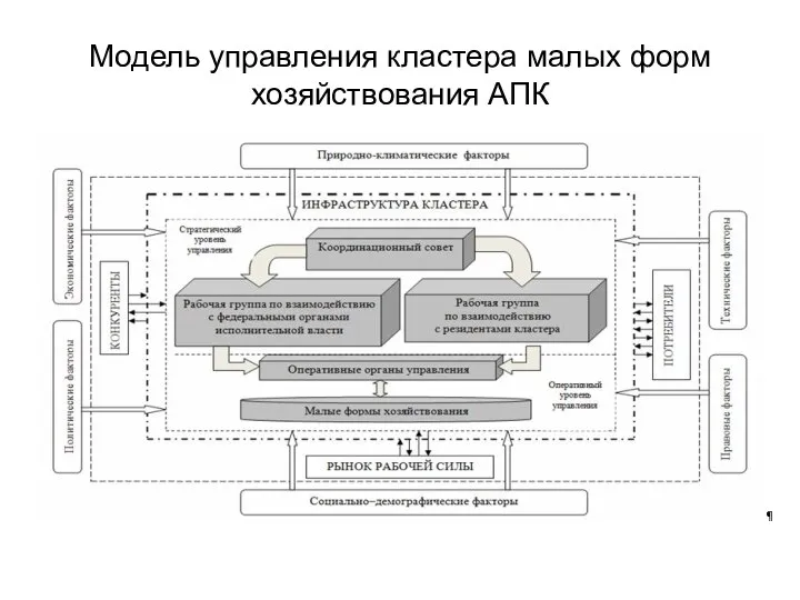 Модель управления кластера малых форм хозяйствования АПК