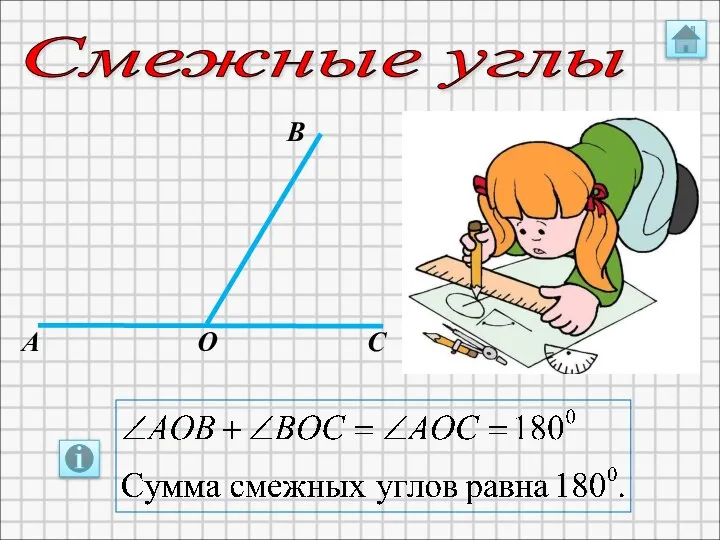 В А О C Смежные углы