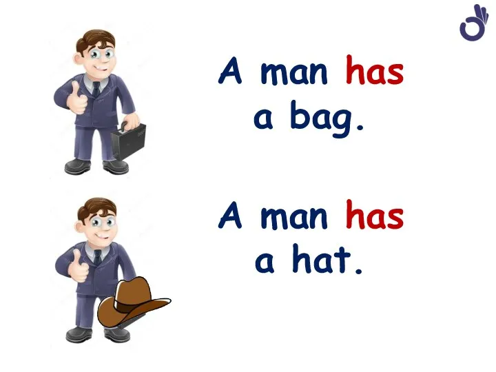 A man has a bag. A man has a hat.